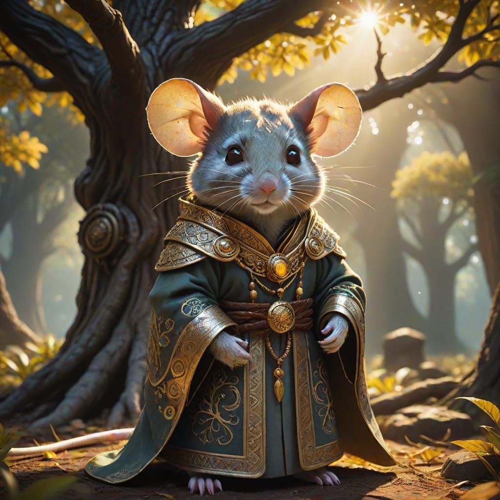 Cinematic Mouse Paladin in Divine Robes