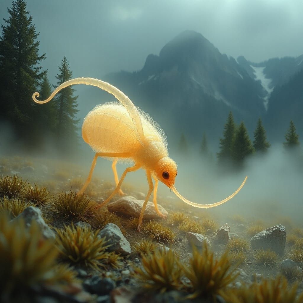 Ethereal Maggot in Hyperdetailed Fantasy Style