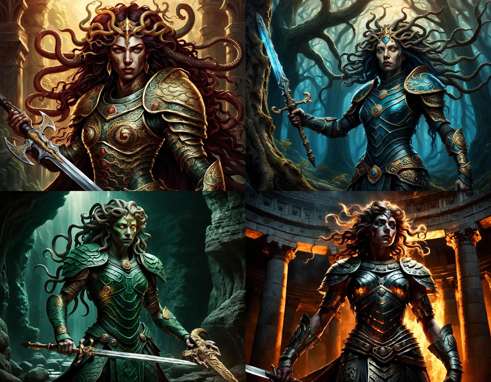 Medusa in Battle Armor with Sword