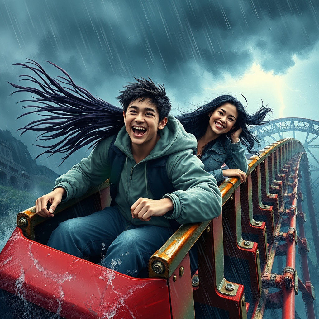 Roller Coaster Ride in Torrential Rain, Concept Art