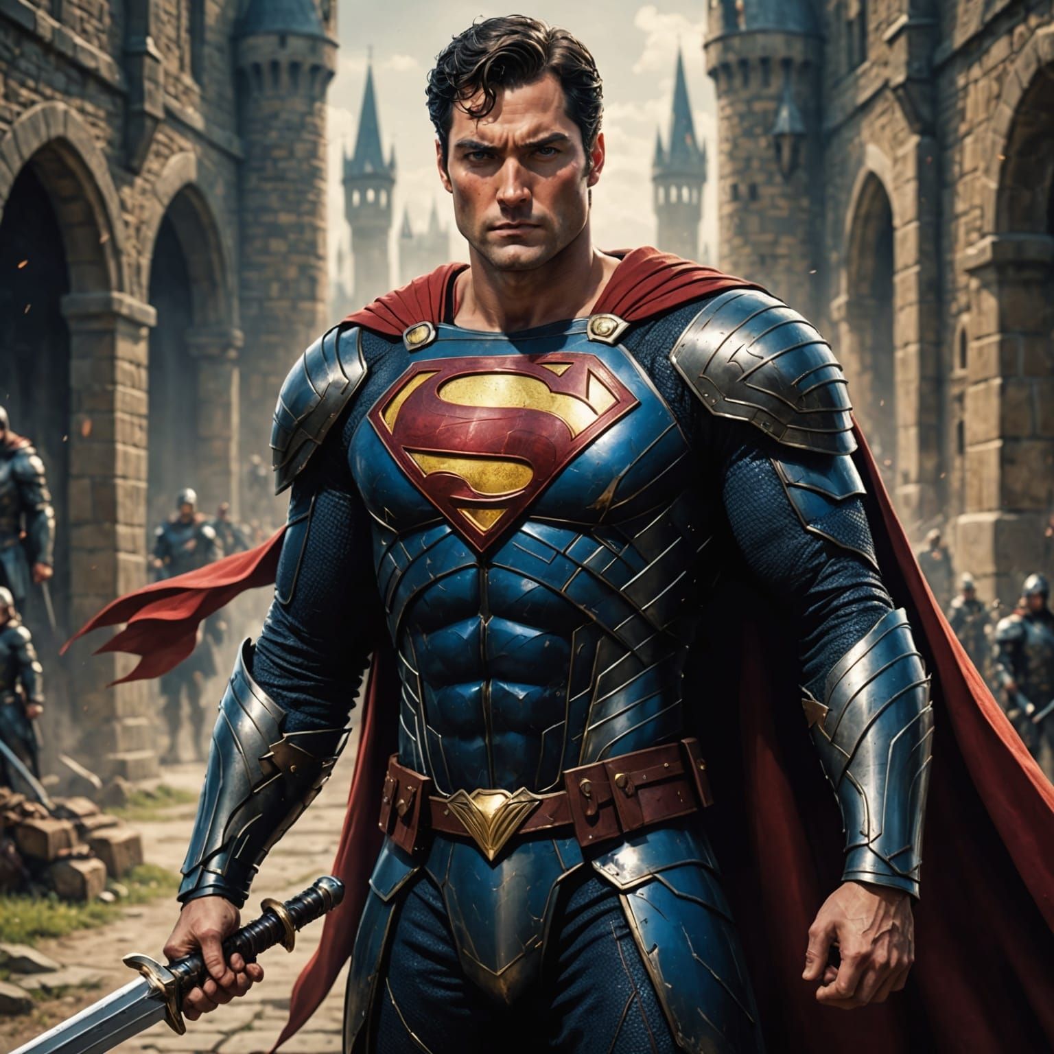 Medieval Knight in Steel Armor