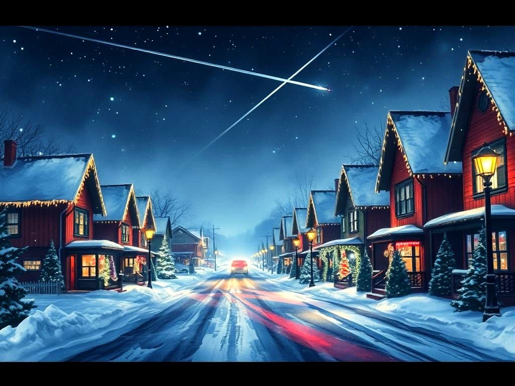 Christmas Eve in a Snowy North Eastern Town