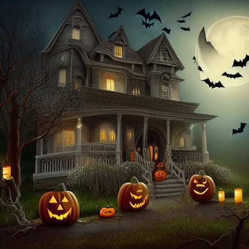 Whimsical Halloween Bedsheet Ghosts Trick-or-Treaters