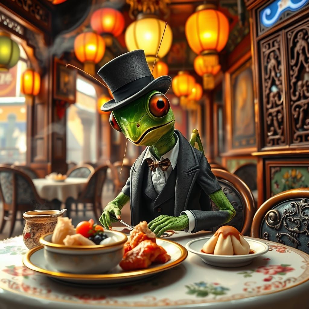 Refined Cricket in Hong Kong Cafe