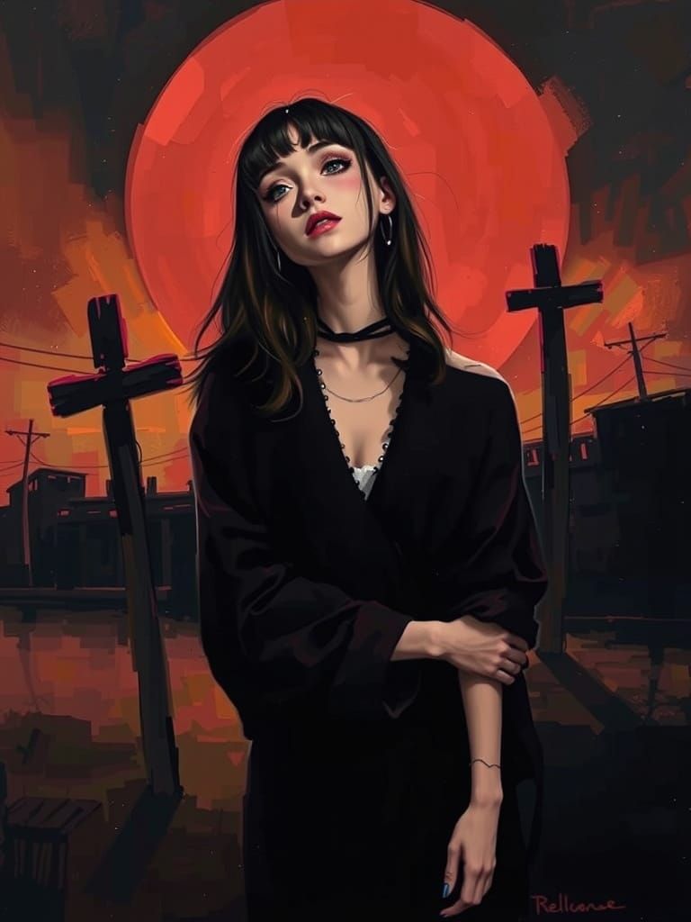 Ethereal Portrait of a Mysterious Woman in Golden Light