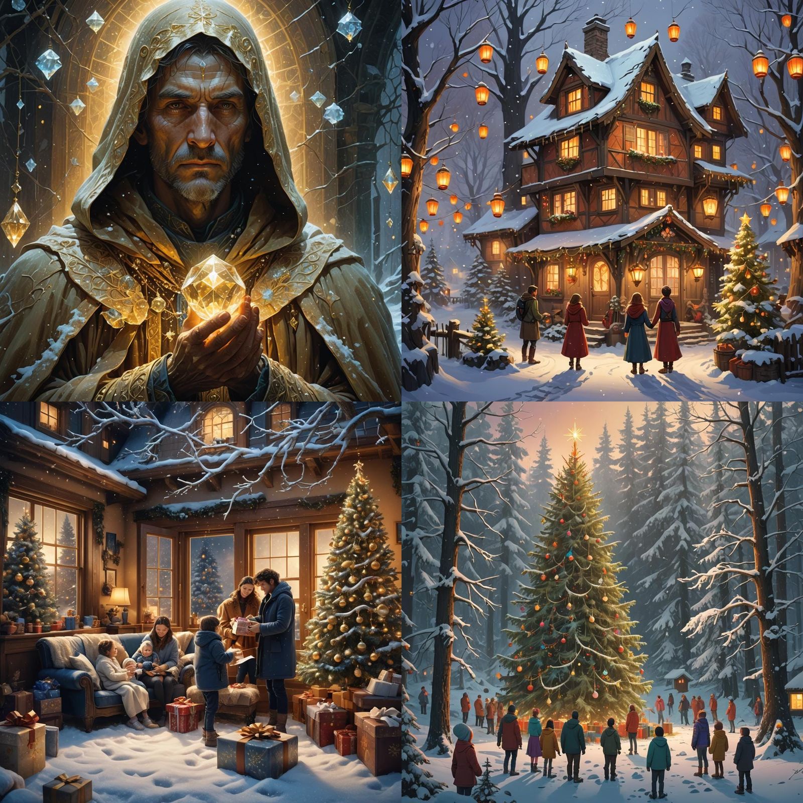 Detailed Matte Painting of a First Christmas