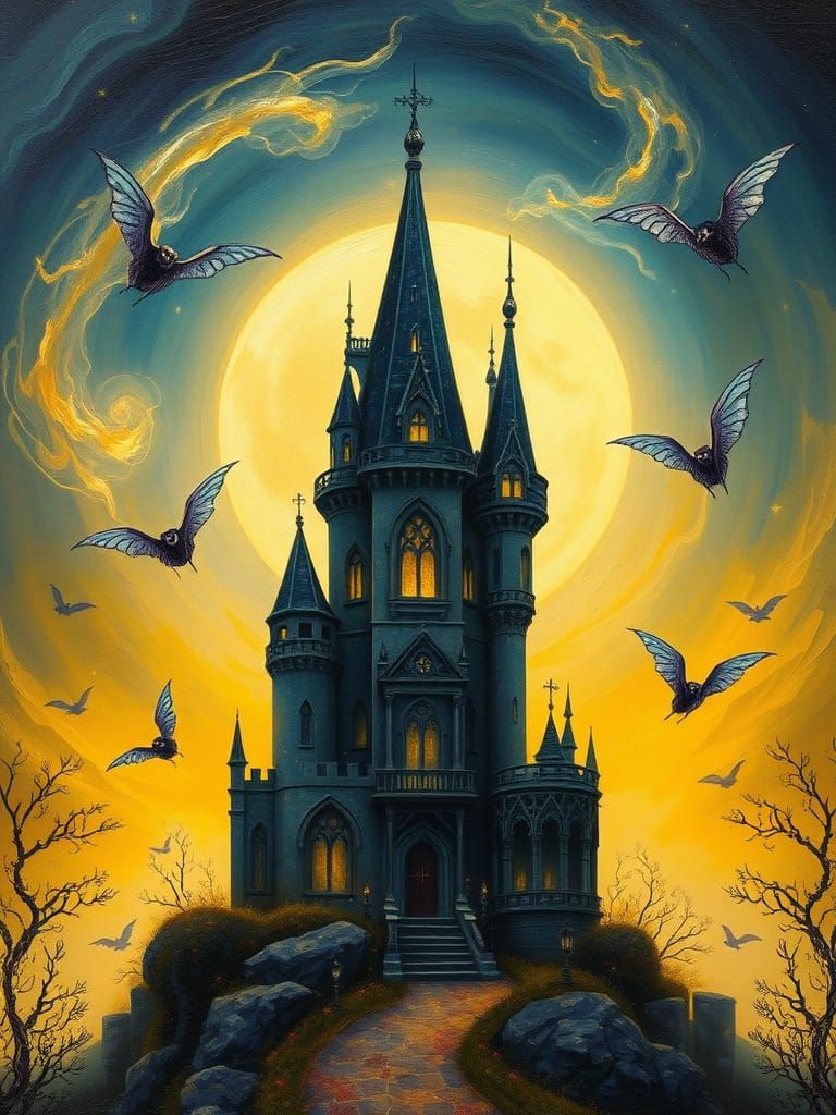 Mystical Gothic Castle in Whimsical Fairy World
