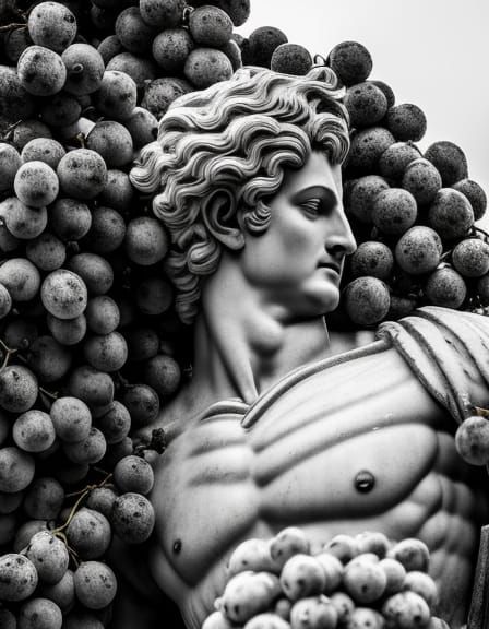 Ancient Greek statue of Dionysus, the God of wine-making.