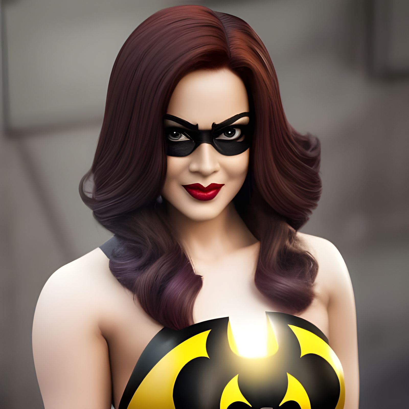 Hyperrealistic Batgirl Portrait in Comic Book Style