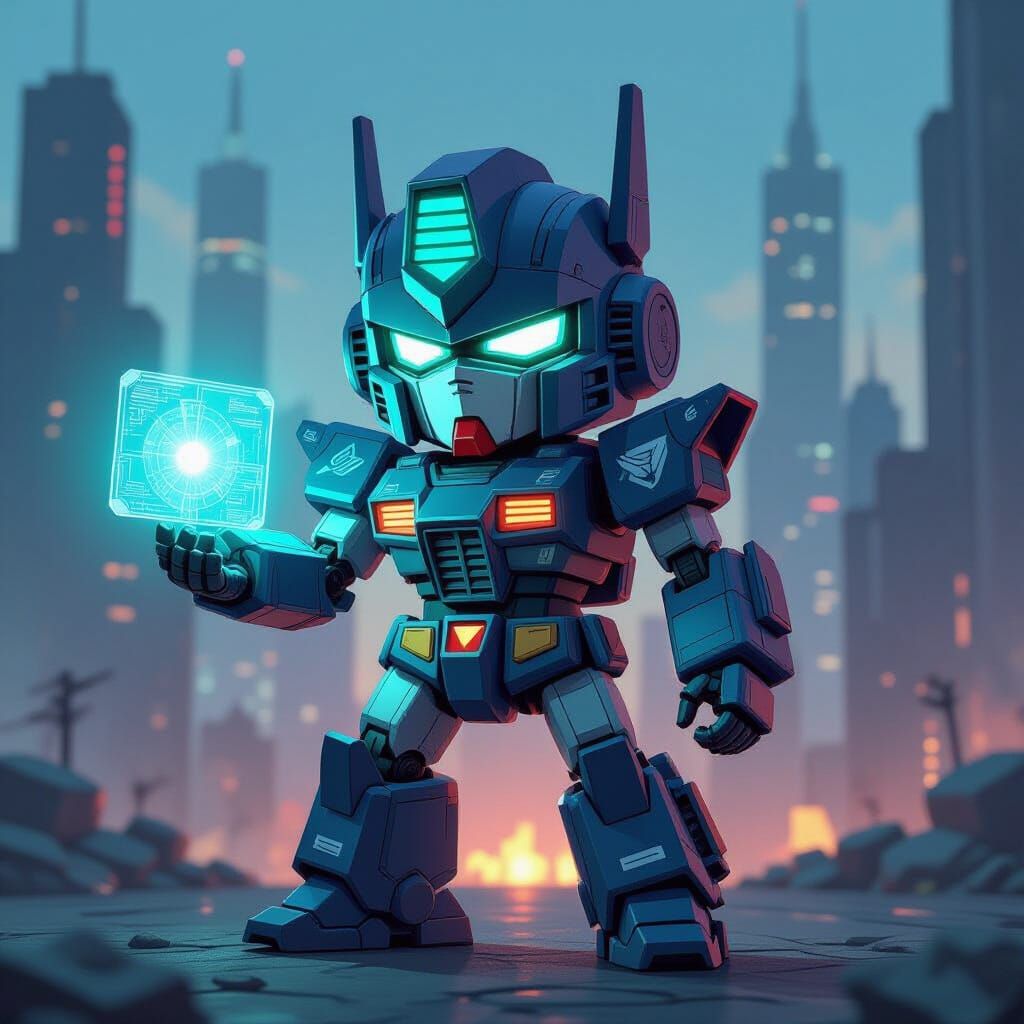 Chibi Transformer Navigator with Holographic Map