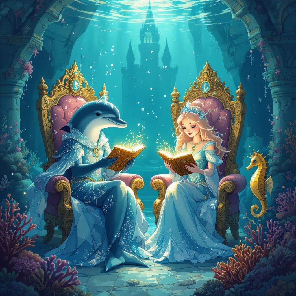 Dolphin Queen and Princess in Water Castle