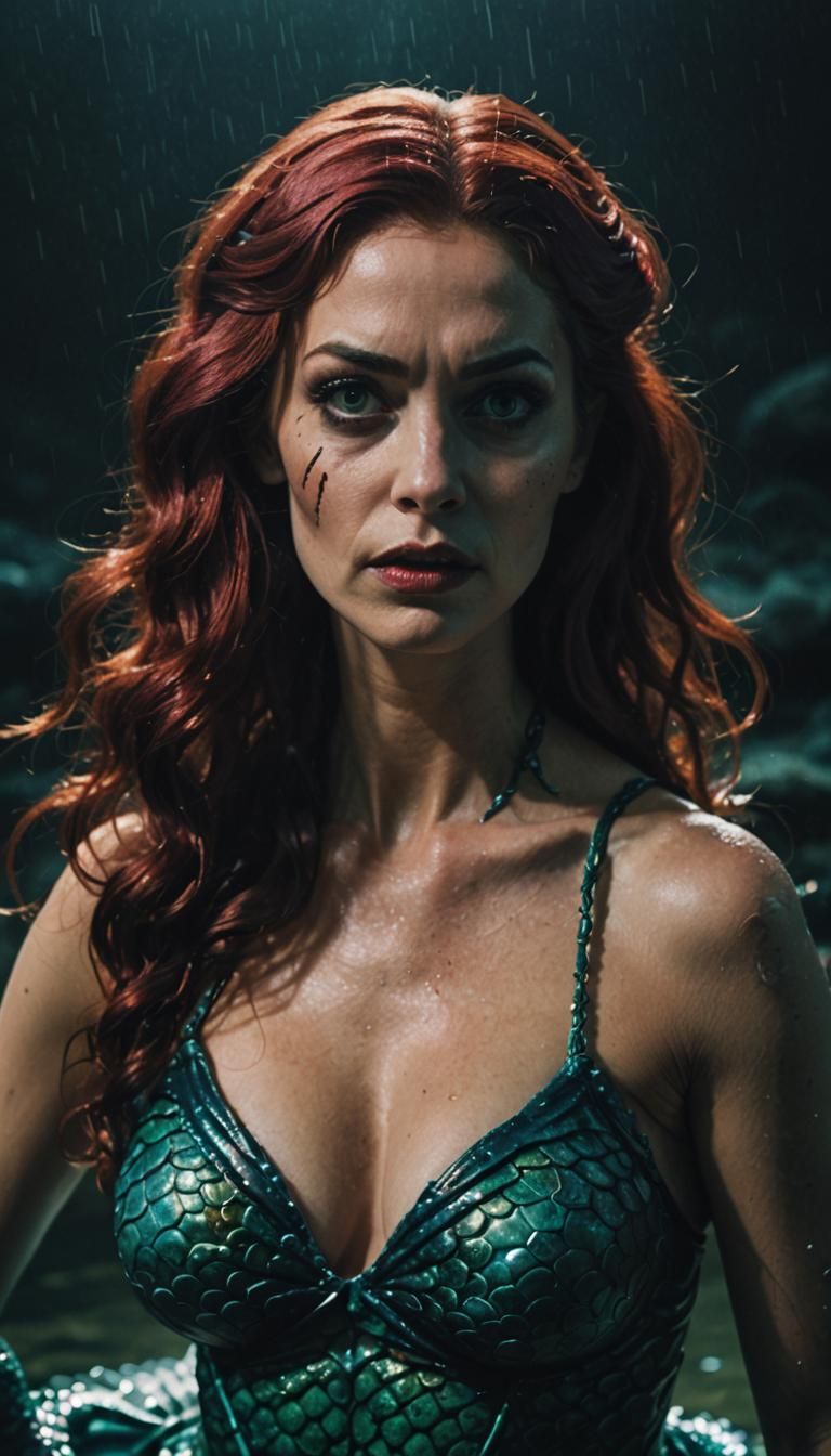 Sinister Mermaid in Cinematic Film Style