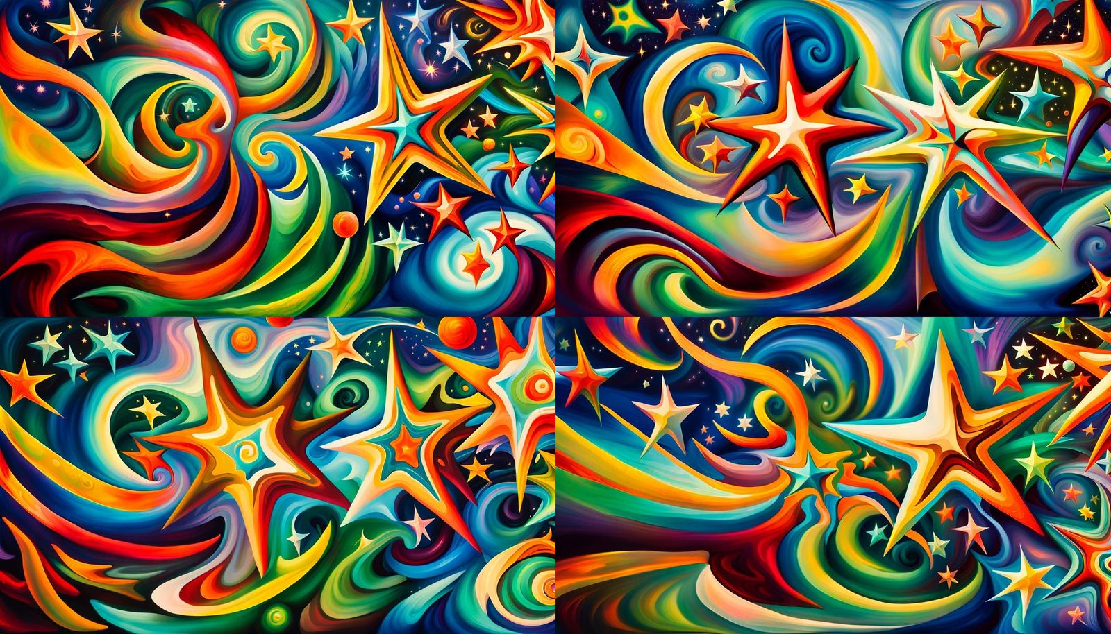 Iridescent Stars in Electro Magnetic Plasma Maelstrom