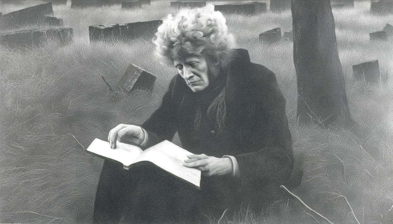 Lone Figure in Eerie Dystopian Cityscape