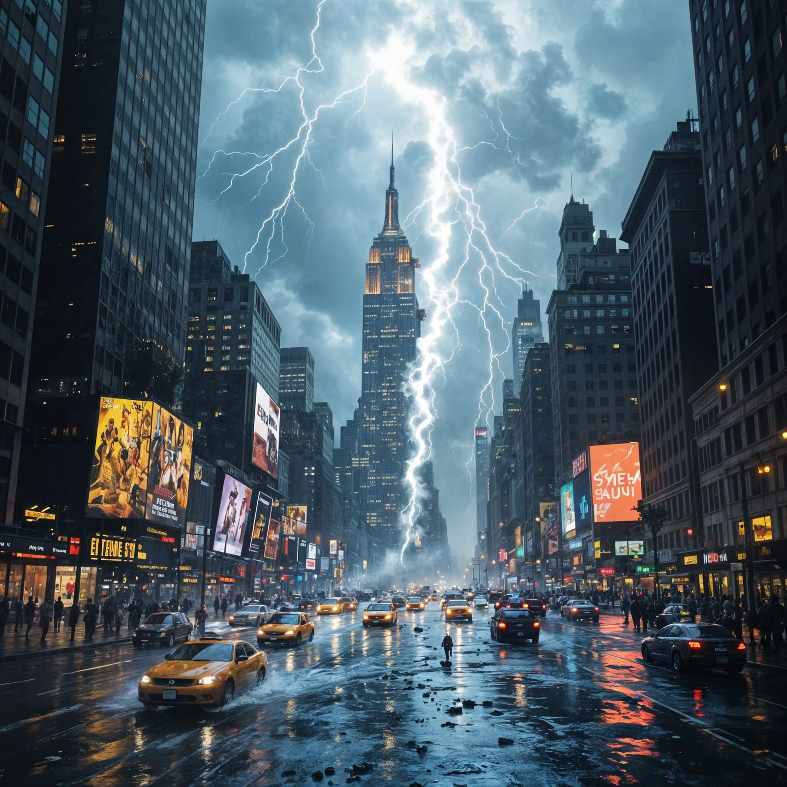 Post-Apocalyptic NYC After Storm: Vines, Shattered Skyscrape...