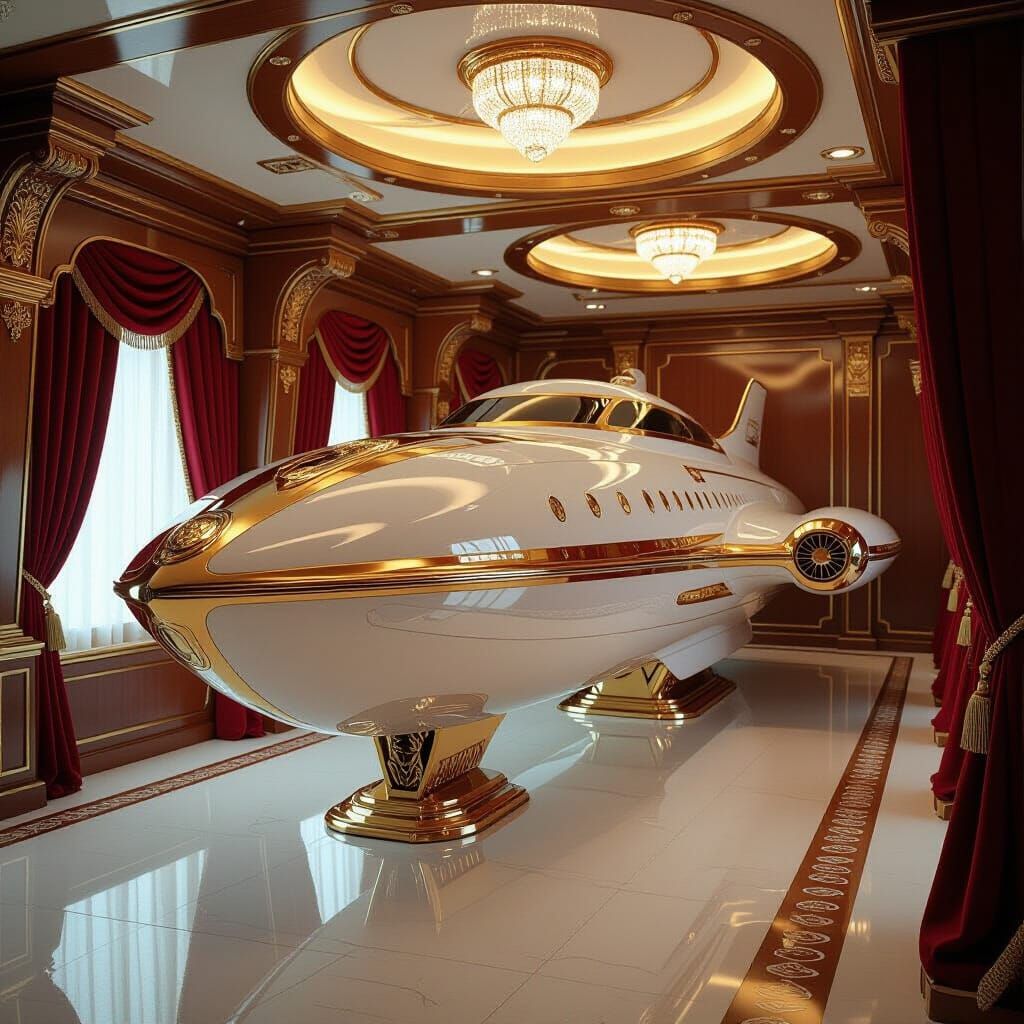 Elegant Titanic-like Spaceship with Art Deco Flair