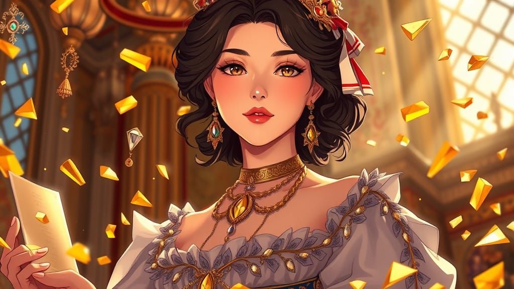 Anime Woman in 16th Century Opulence