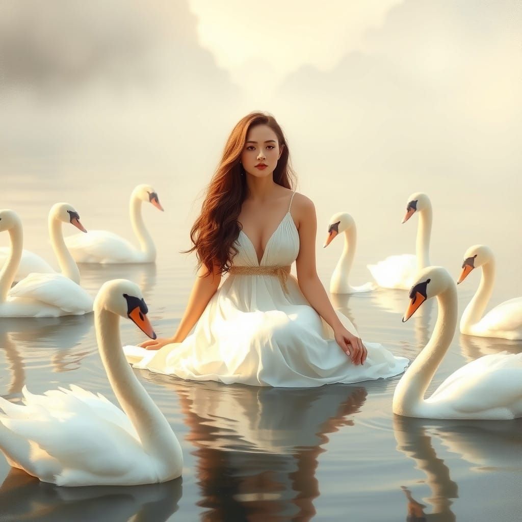 Ethereal Morning Serenity in a Pond