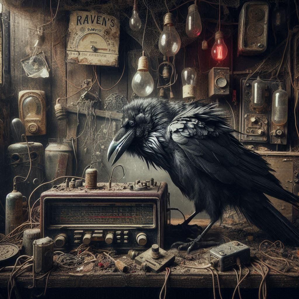 Scruffy Raven Badly Operates a Radio