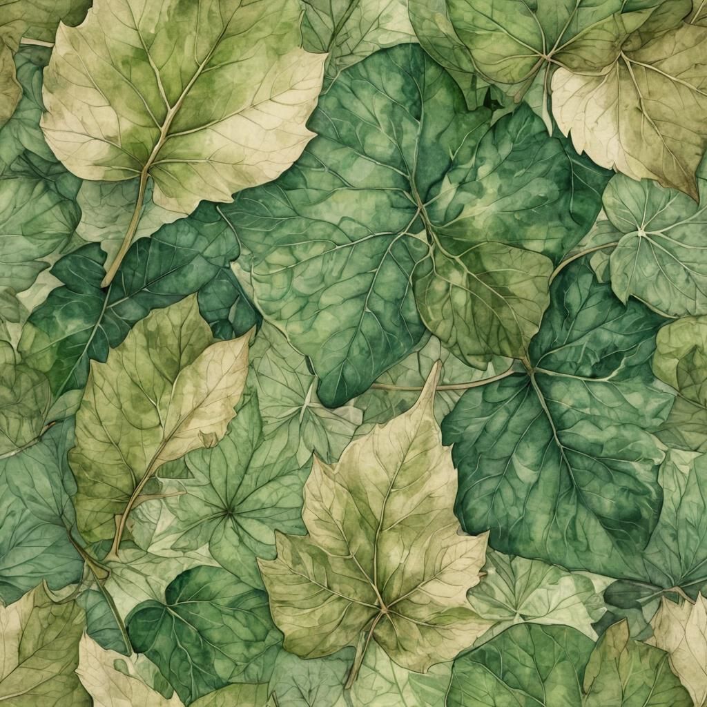 Hyperdetailed Leaf in Vintage Alcohol Ink Style