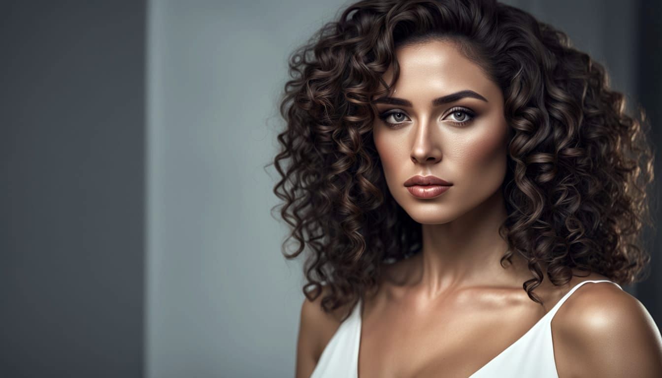 Stunning Colombian Woman in Elegant Dress