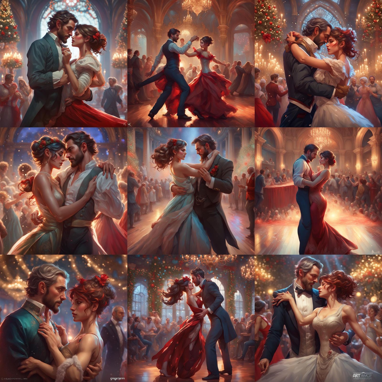 Christmas Eve Waltz: Hyperdetailed Digital Art