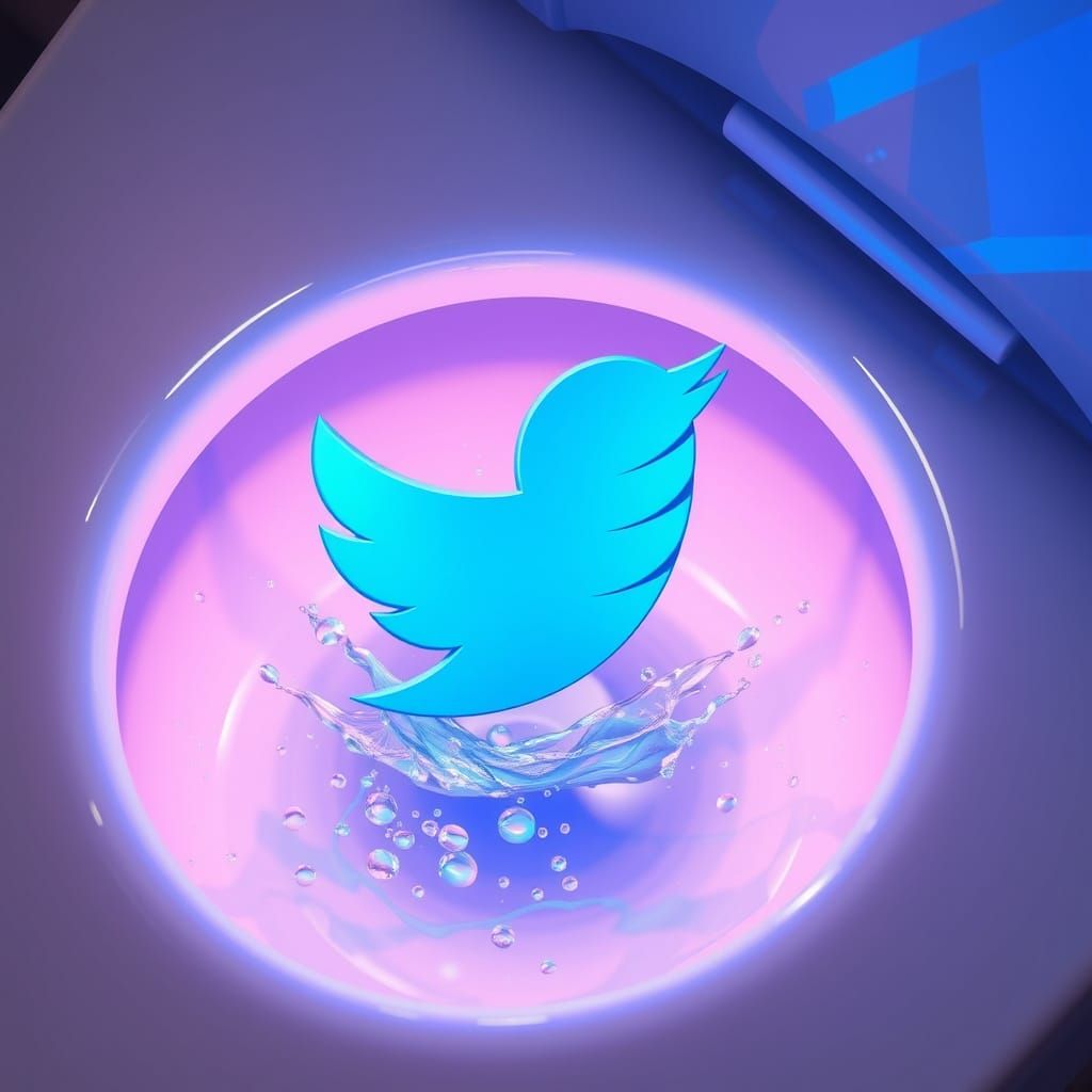 Surreal Futuristic Toilet Scene in 3D Anime Style