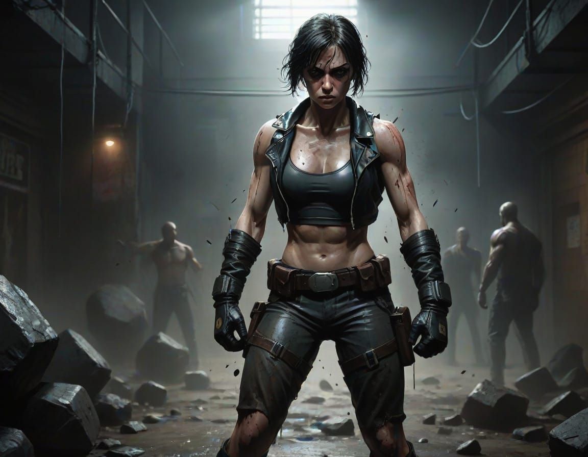 Gritty Fighter Stands Defiant in Underground Arena