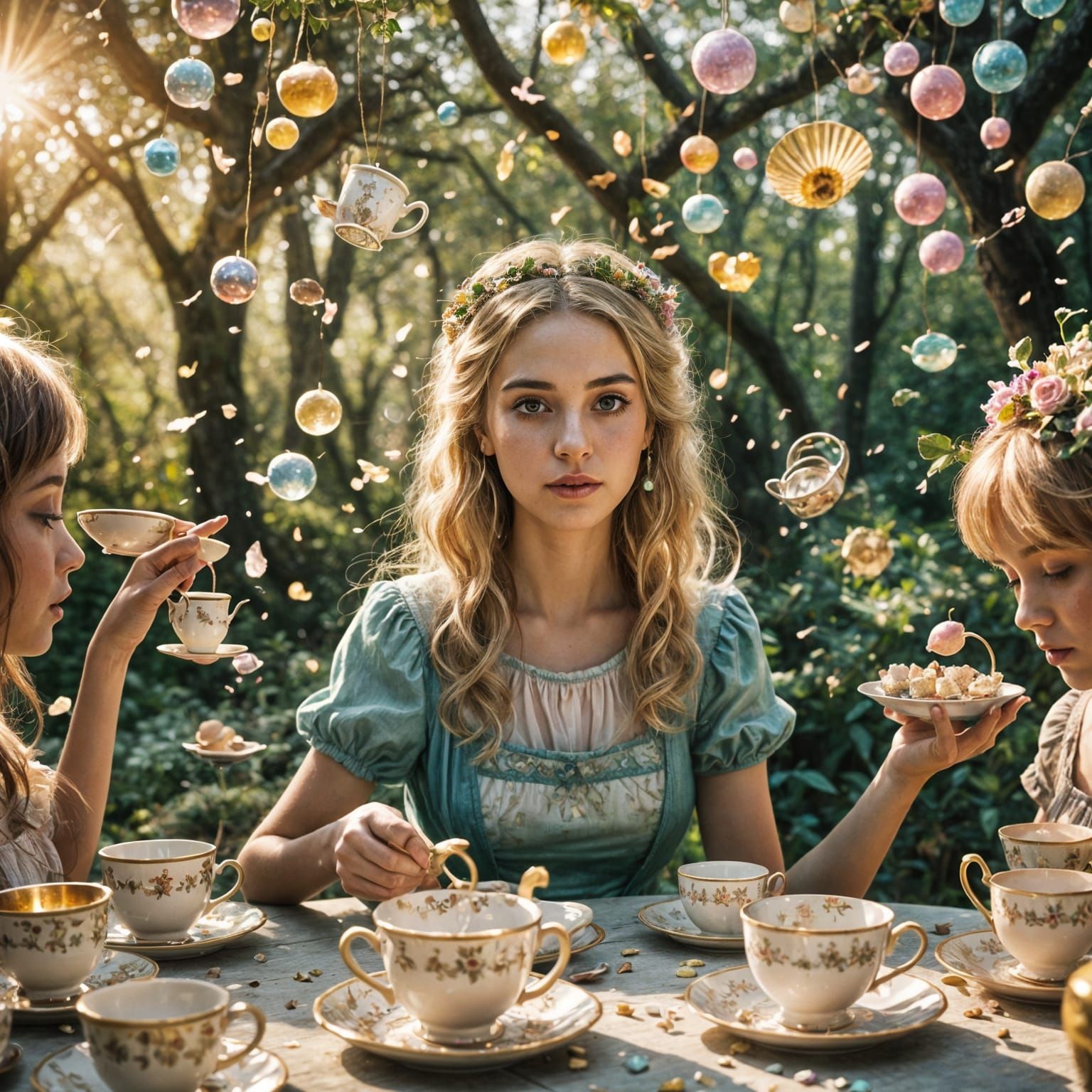 Enchanted Tea Party with Fairies in Wonderland
