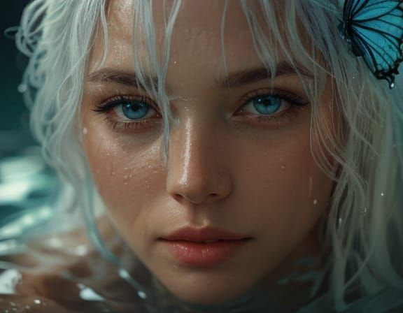 UHDR RAW Photo of Woman Swimming in Hot Spring