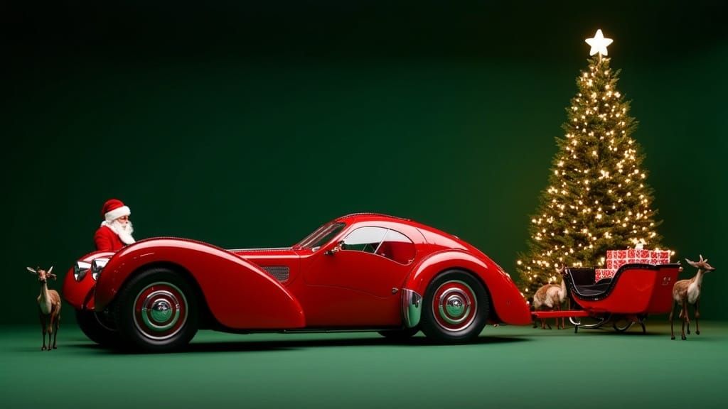 Bugatti Atlantic in Festive Holiday Setting