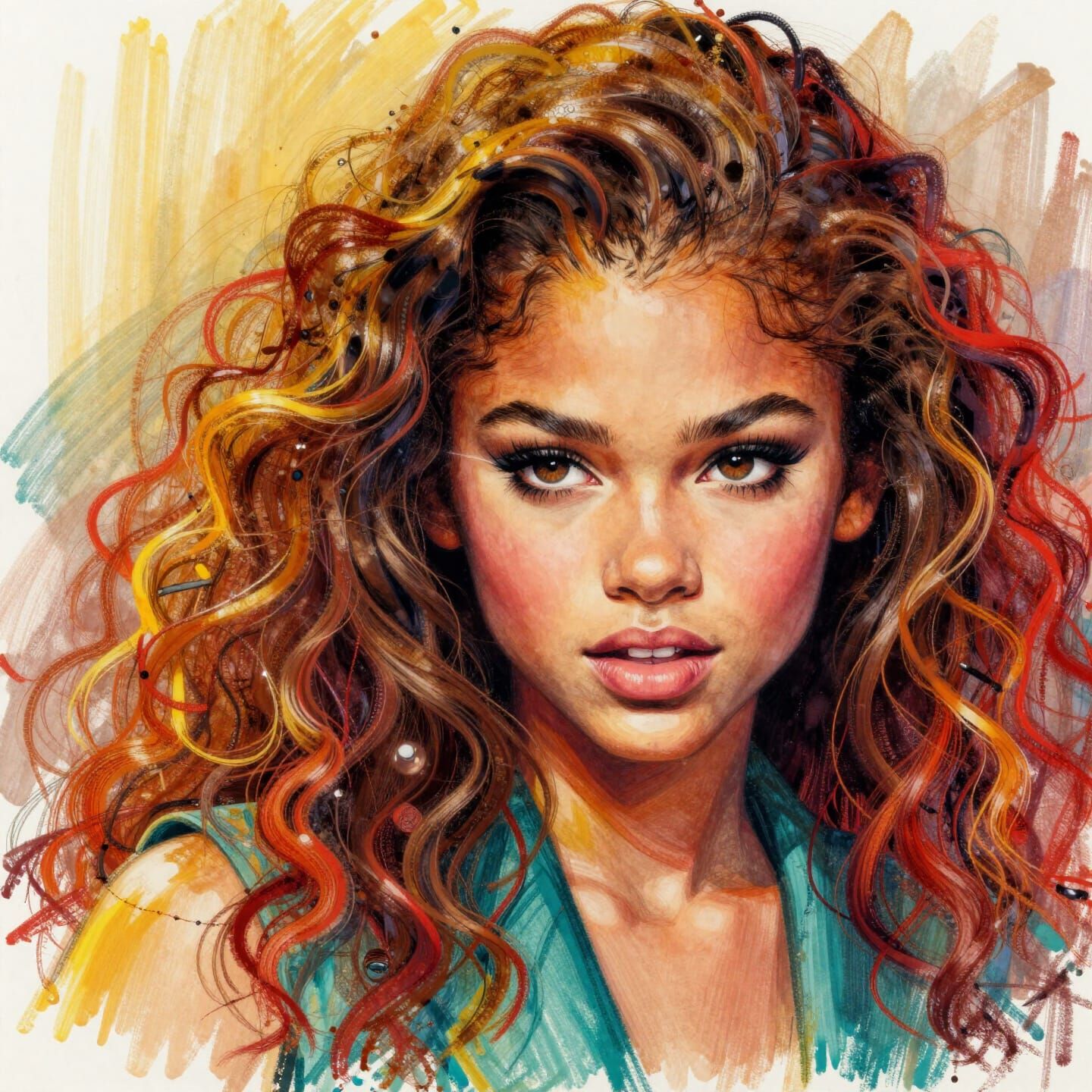 Zendaya and Jeri Ryan in Vibrant, High-Definition Art