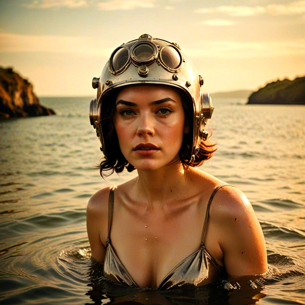 Vintage Beauty Dives into the English Channel