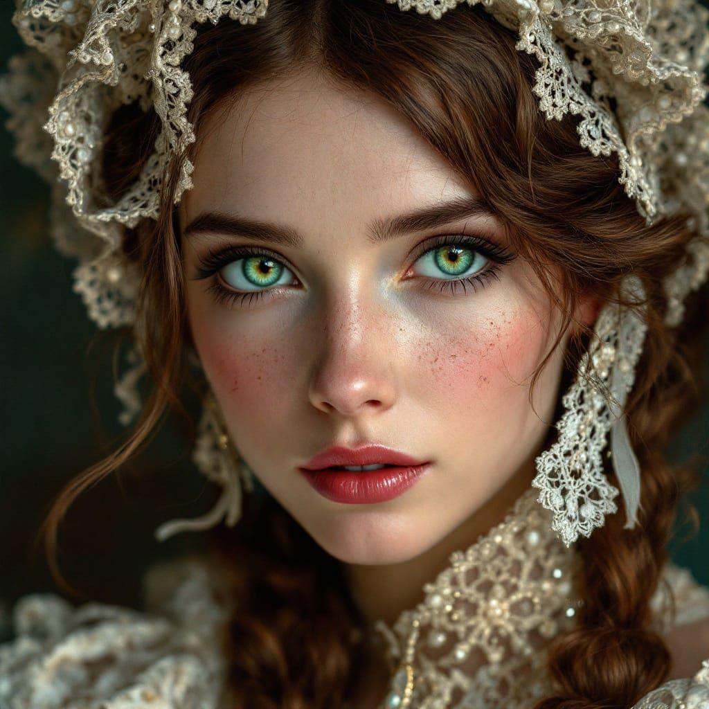 Victorian Lady Portrait with Dramatic Lighting