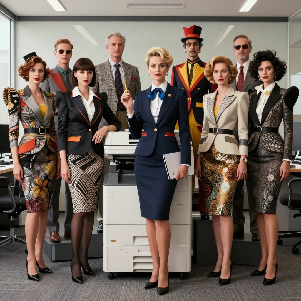 Haute Couture Office Wear in Hyperrealistic Style