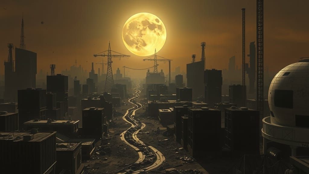 Apocalyptic Earth Under Supermoon Glow