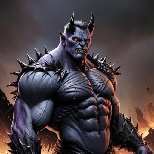 Doomsday, a Monstrous DC Comic Book Villain, with Bone Spike...