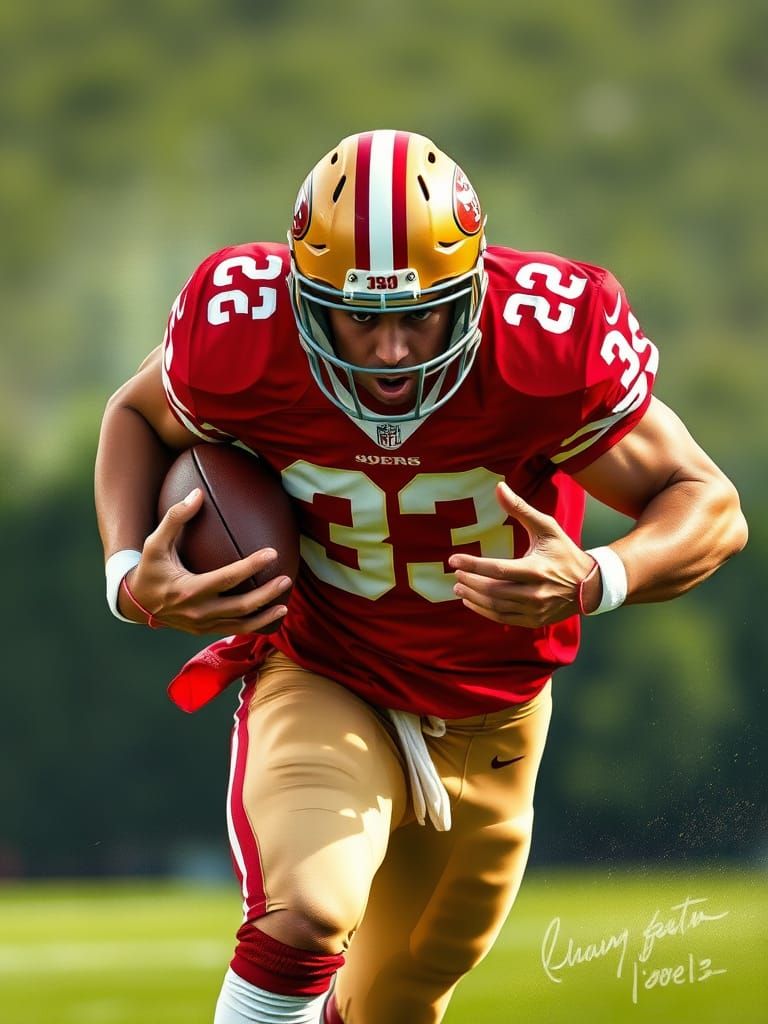 Determined 49ers Running Back in Action