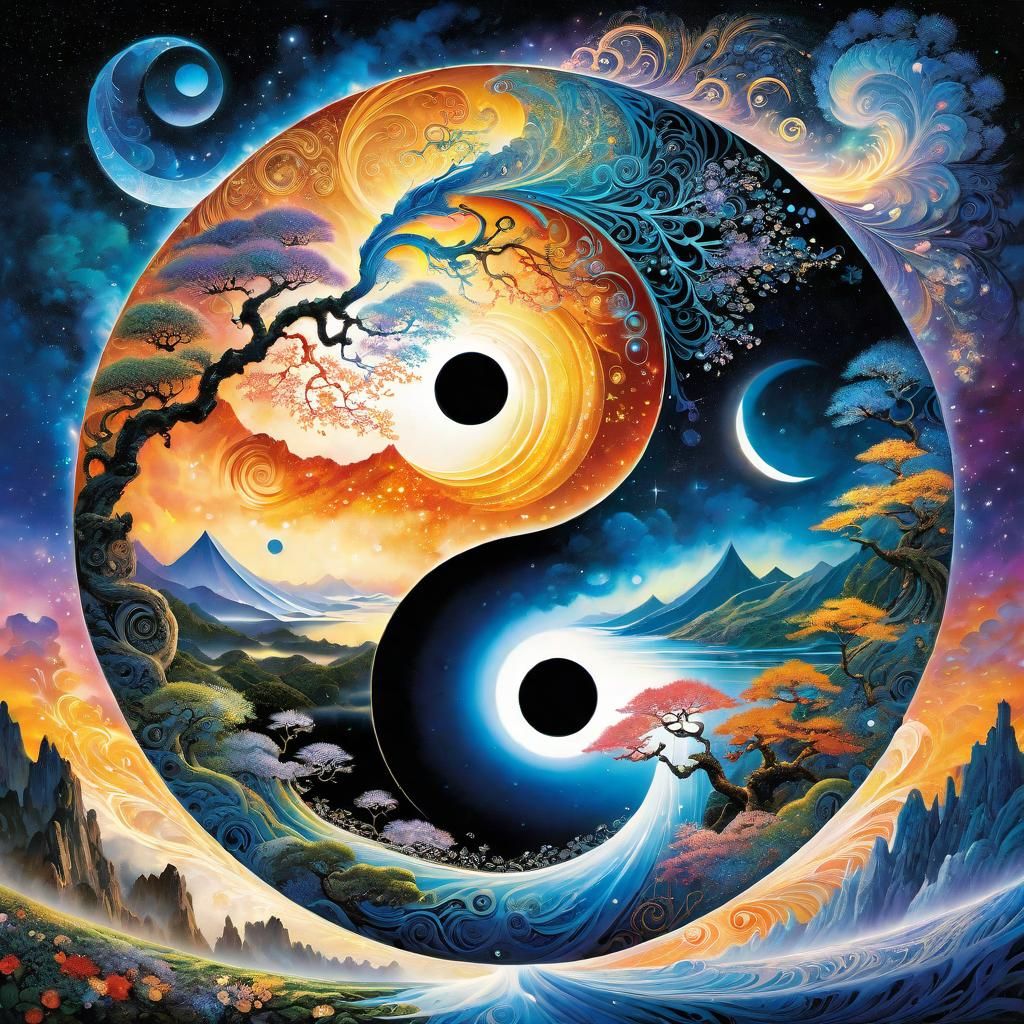 Yin Yang Day and Night in Japanese Nebula