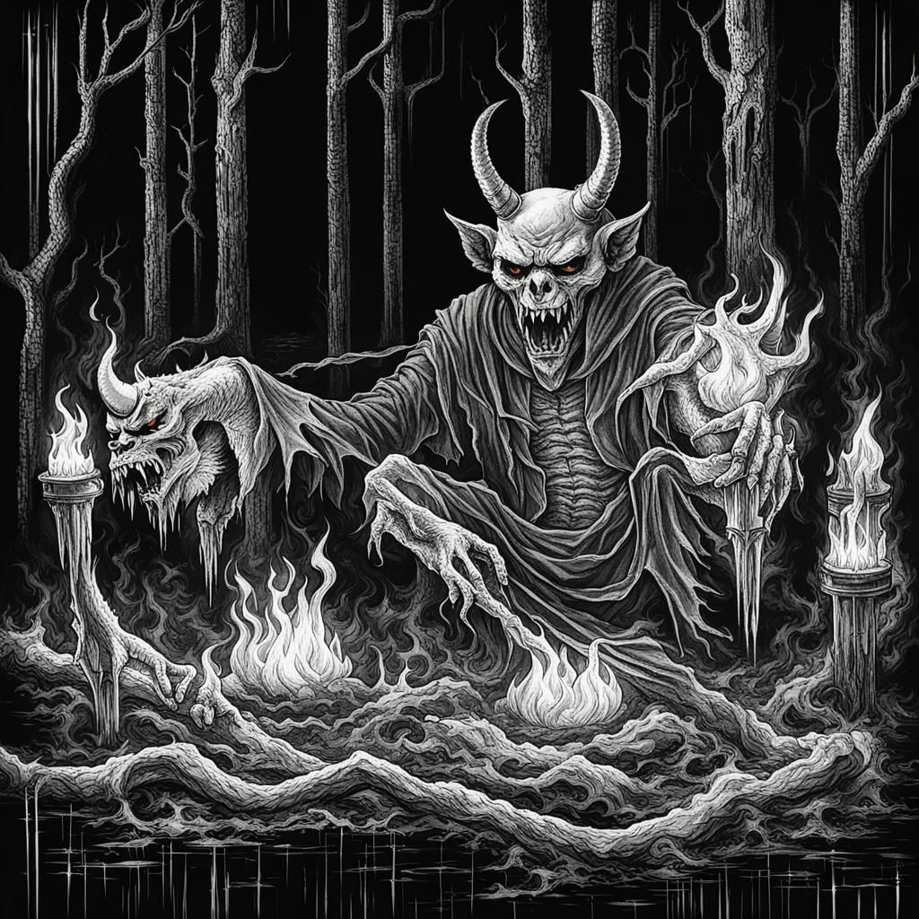 Monochrome Devil of the Dark Age Creation