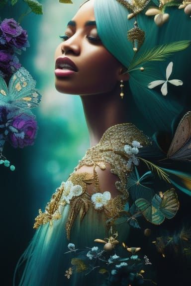 Fantastical Beauty with Colorful Ink Flows