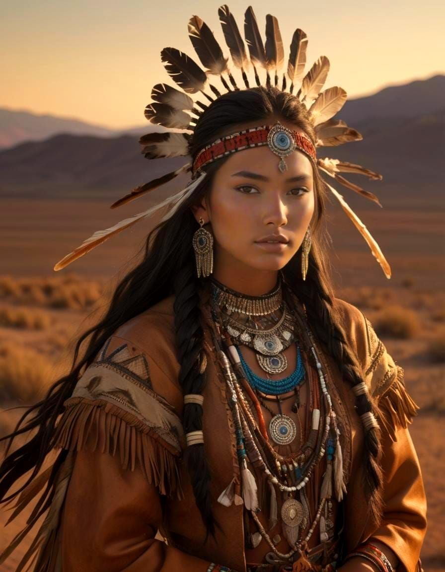 Native American Supermodel in Death Valley Desert