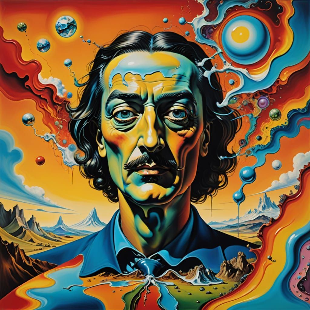 Surreal Psychedelic Melting Dreamscape in Dali Style