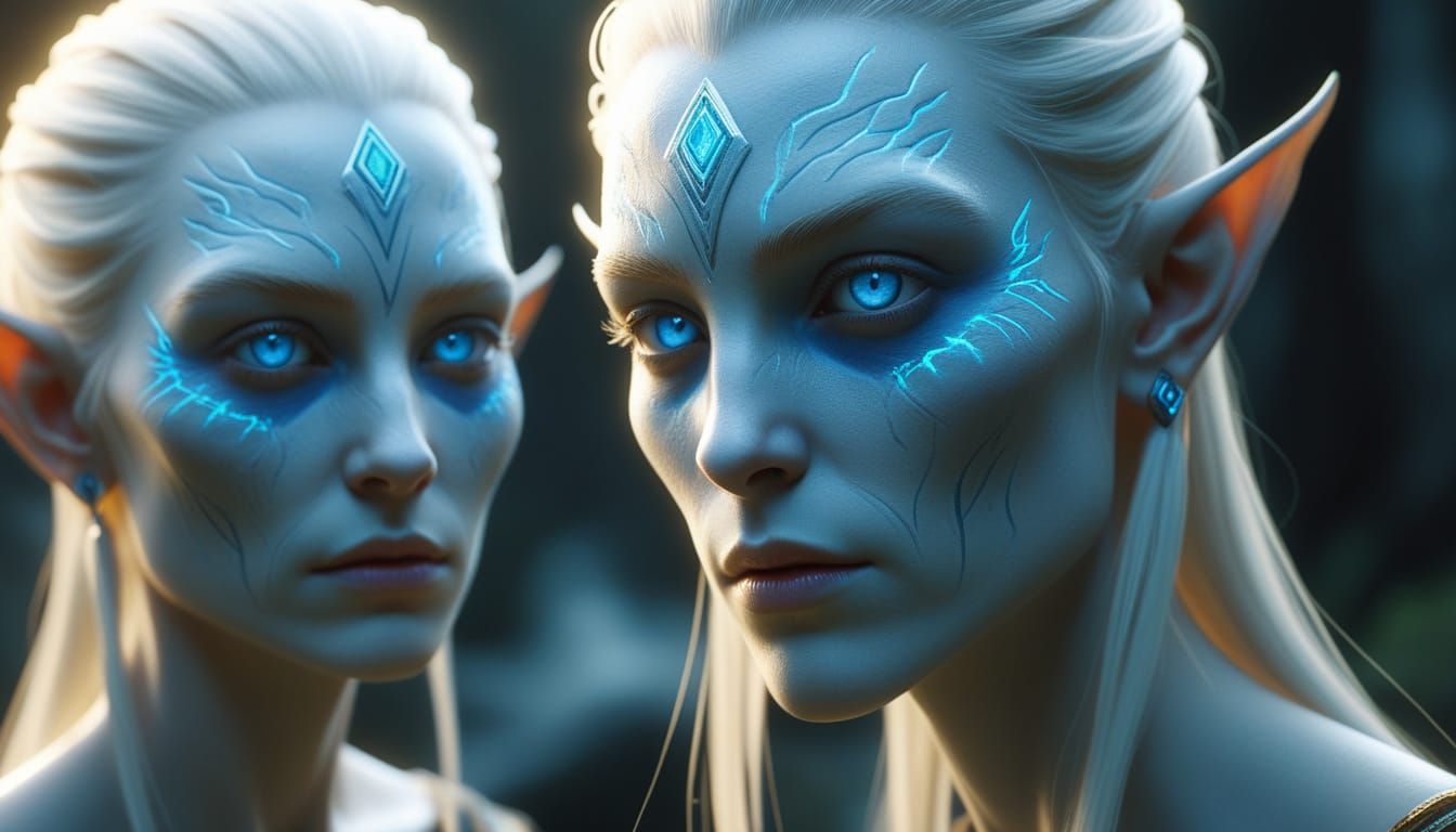 Hyper-Realistic Tall Humanoids in Ethereal Hidden World