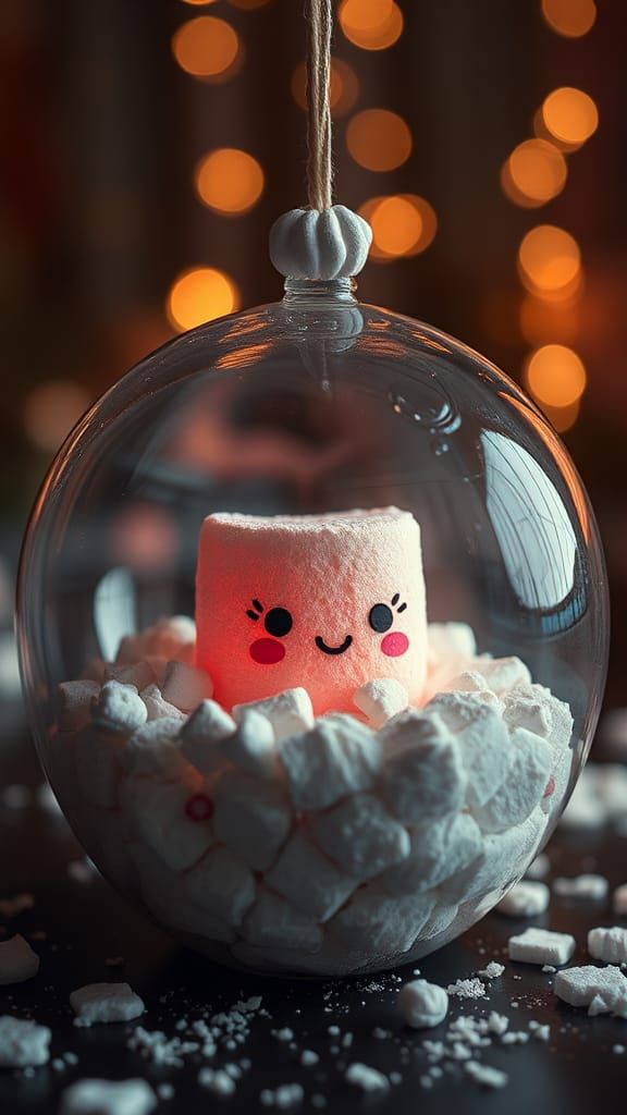 Kawaii Marshmallow in a Bowl: Hyperrealistic Render