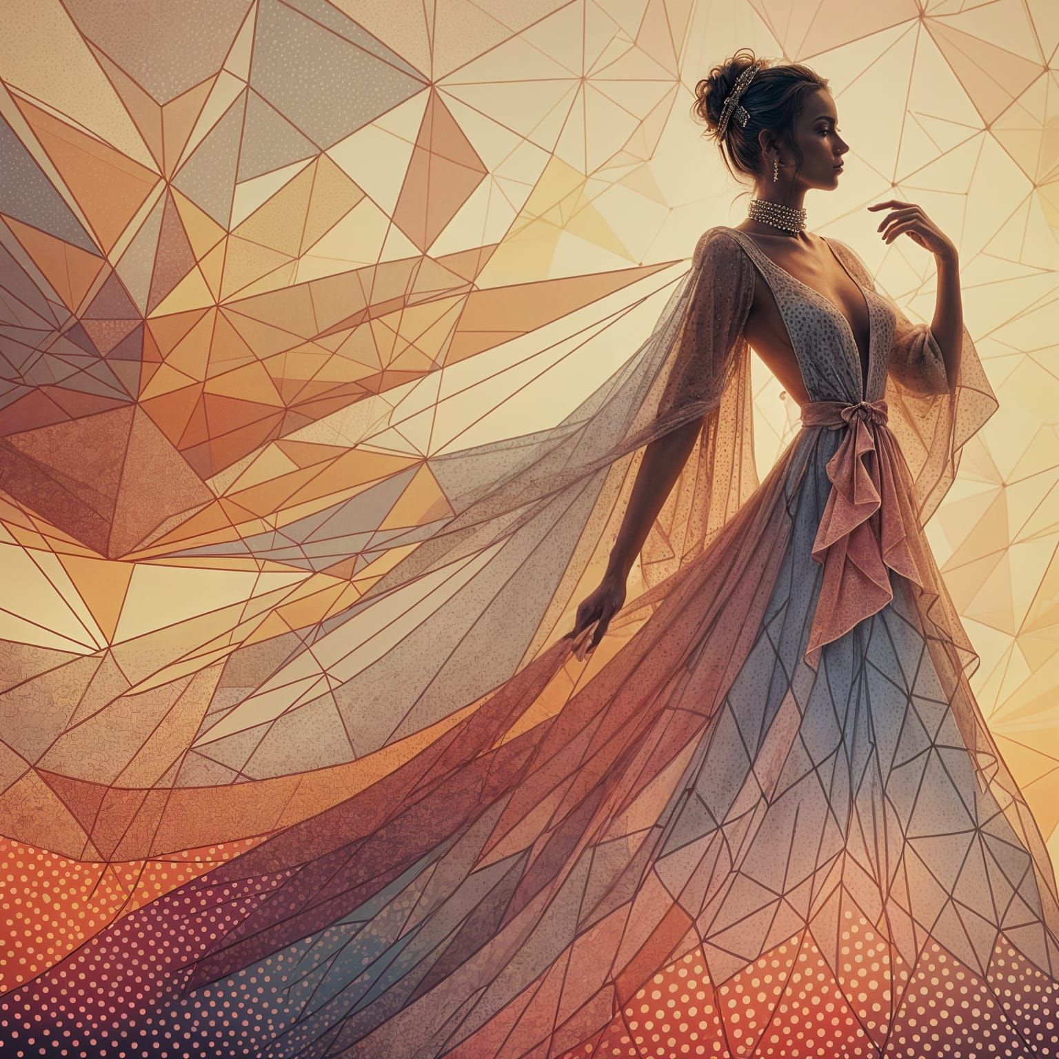 Elegant Lady in Refined Bourgeoisie Style