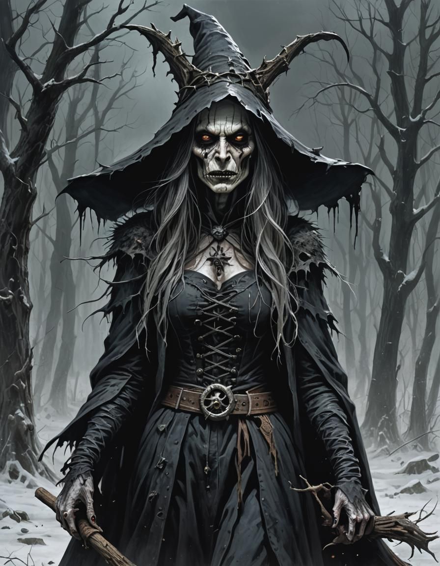 Dark Gothic Frostbite Hag Witch Horror