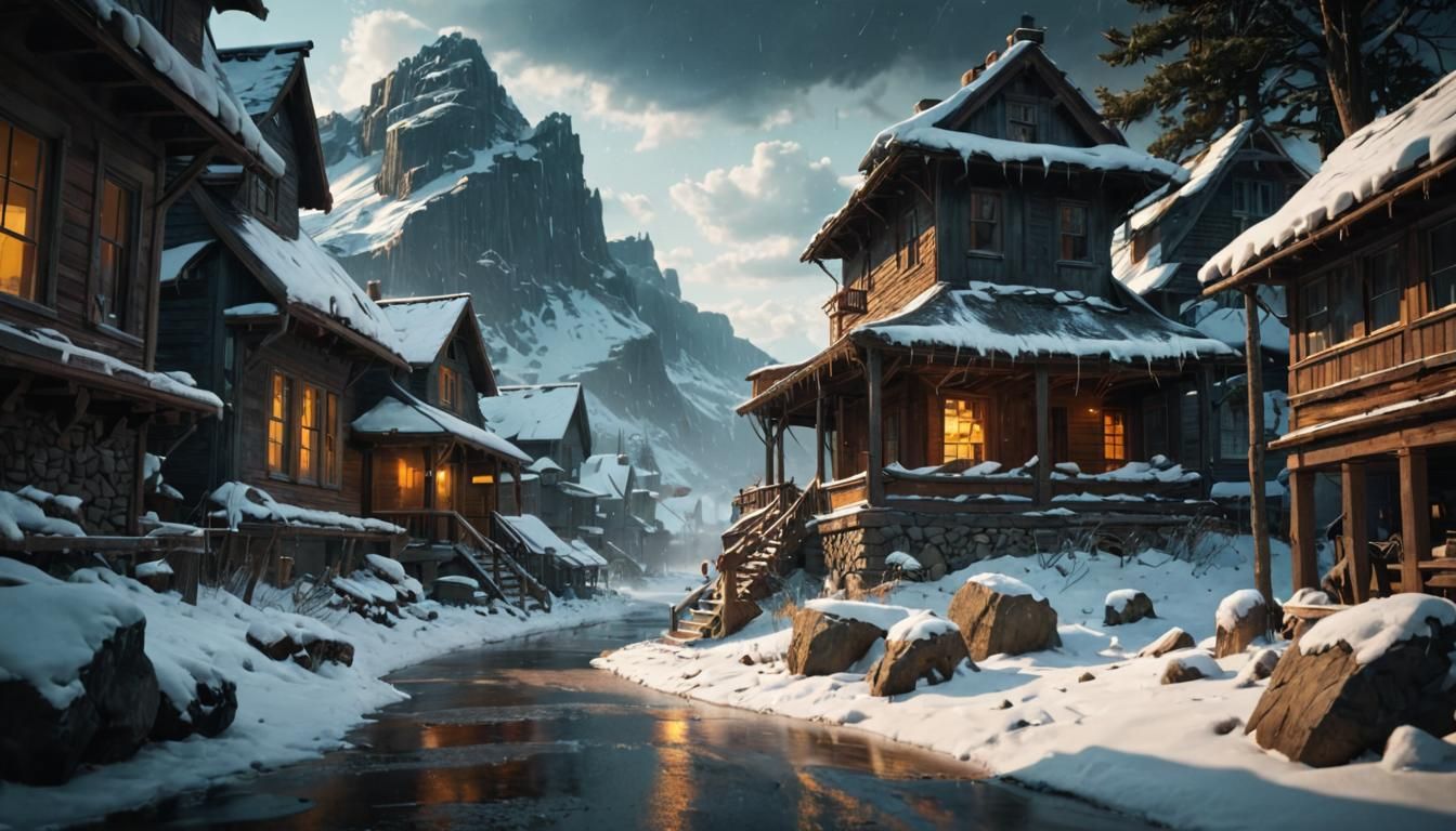 Winter Anime Scene in 8k Resolution