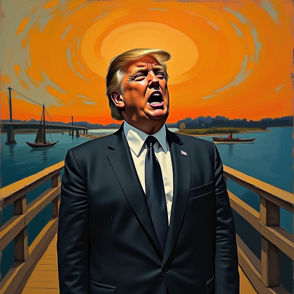 Surreal Donald Trump Portraits Existential Dread in Modern T...