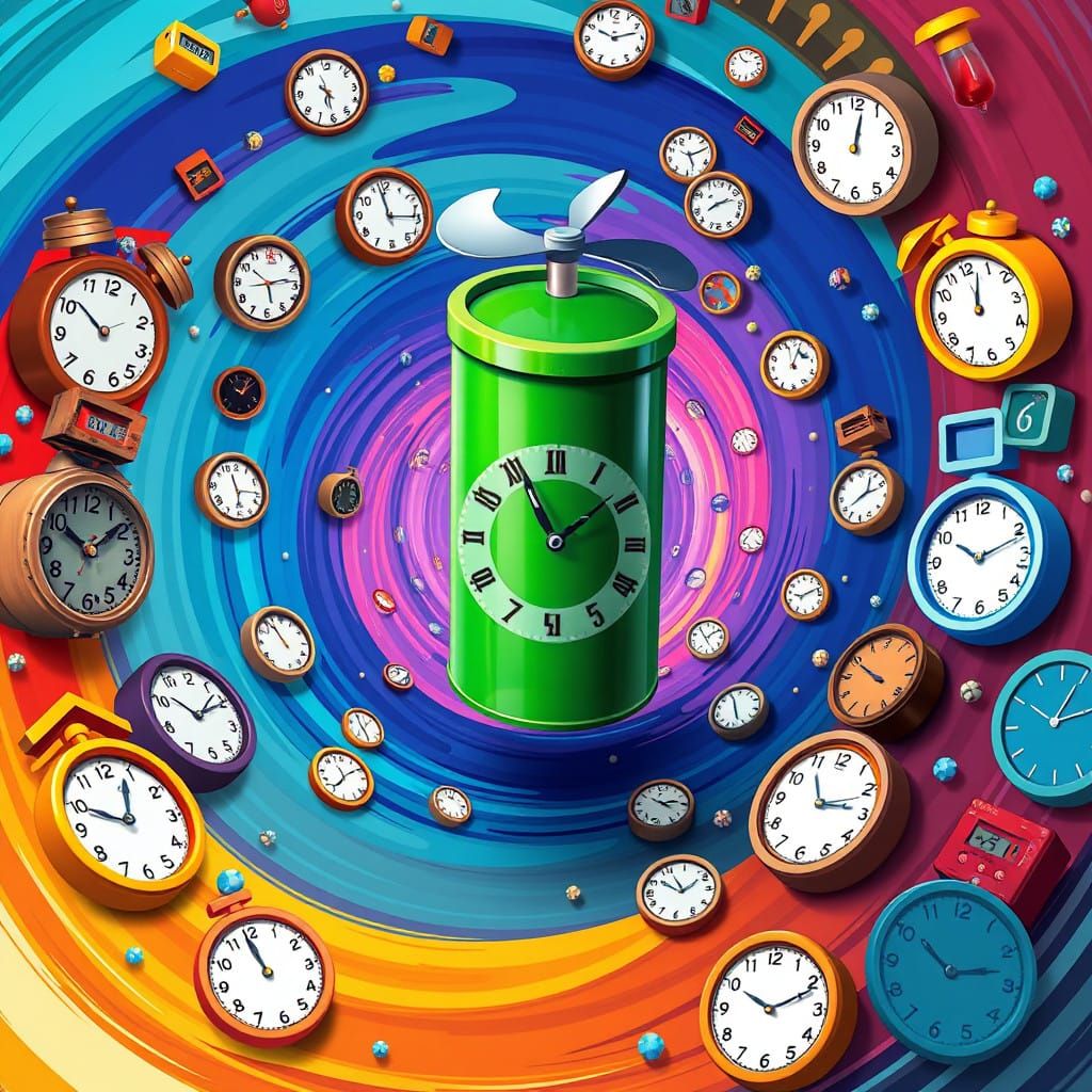 Time Vortex Odyssey in Vibrant Pop Art Style